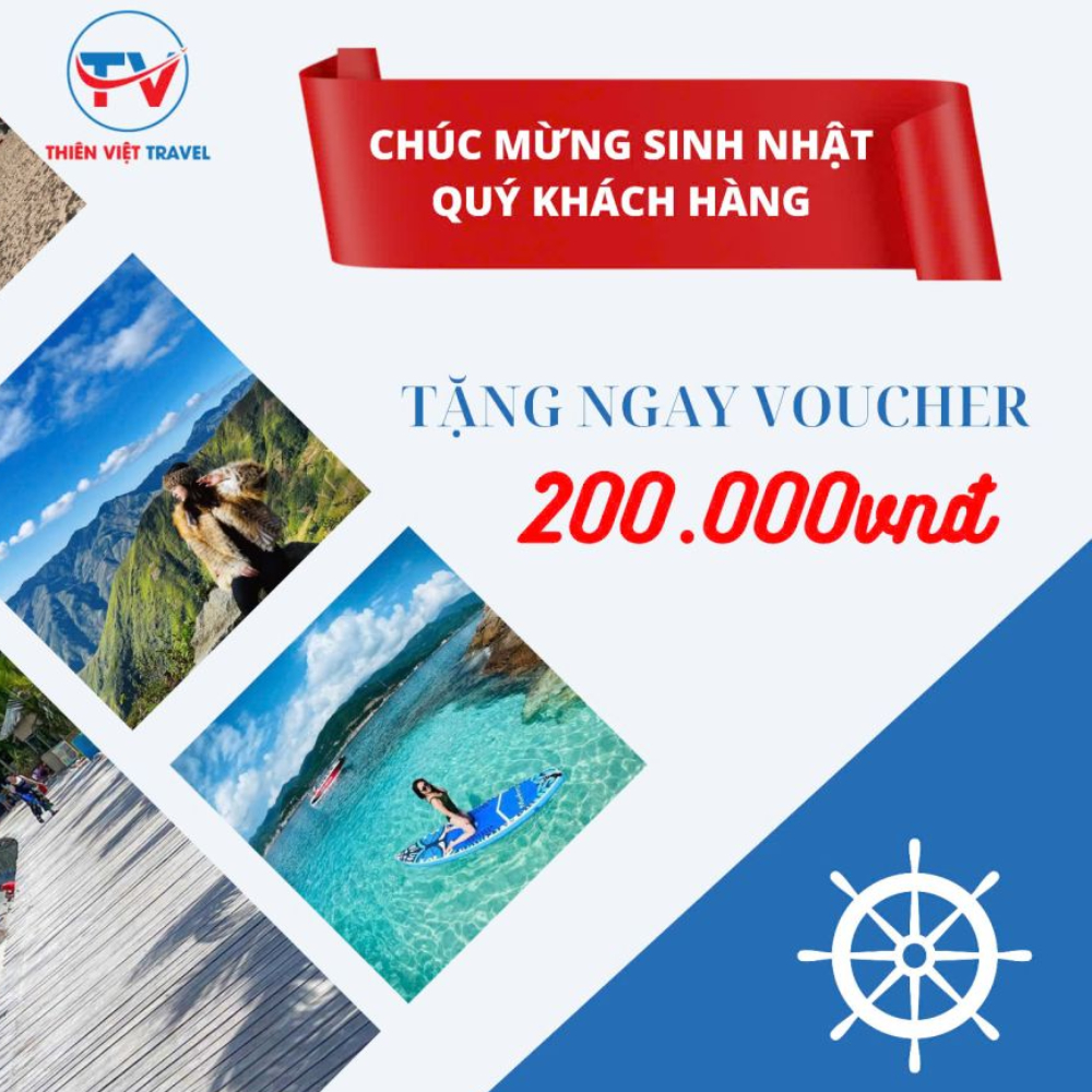 Thiên Việt Travel Tặng Voucher 200,000đ dịp sinh nhật khách hàng